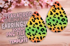 Exotic Leopard Gradient Design Teardrop Earring Wrap PNG Product Image 1
