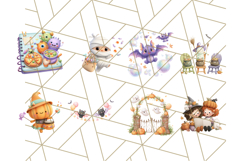 Halloween Costume Parade Clipart PNG with Monsters Clip Art Product Image 8