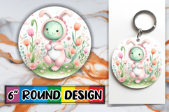 Sweet Sublimation Circle Keychain, Cute Dino Product Image 1