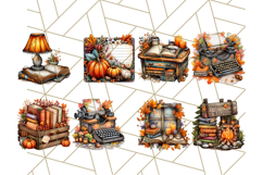 Autumn Library Clipart PNG, Cozy Fall Book Art Product Image 8