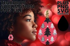 Bright Teardrop Earrings Sublimation, Christmas Product Image 1