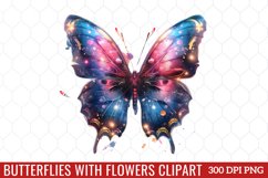 Butterflies With Flowers Clipart Product Image 1