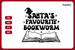 Christmas Bookish Quote SVG | Santas Favourite Bookworm Product Image 3