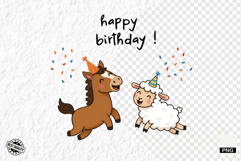 Happy Birhday Farm Animals Clipart Product Image 1