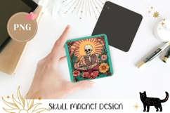 Celestial Skull Magnet, Celestial Fridge Magnet Sublimation Product Image 1