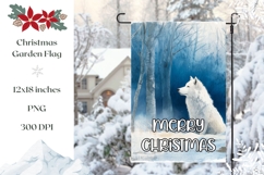 Watercolor Winter Wolf Garden Flag, Christmas Garden Flag Product Image 1