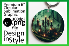 Trendy Circle PNG Car Coaster Design , Horror Halloween Product Image 1