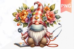 Floral Nurse Gnome Sublimation - Nurse Gnome Sublimation Product Image 1
