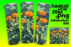 Stunning Oil Flower Art Tumbler Wrap for Craft Projects Product Image 1