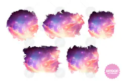 Galaxy Sublimation Backgrounds | Retro Celestial Stars PNG Product Image 1