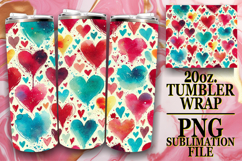 Magical Sublimation 20oz tumbler wrap, Heart Product Image 1