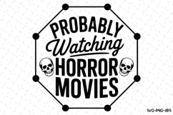 Watching Horror Movies Svg | Halloween Svg | Svg Cut Files Product Image 1