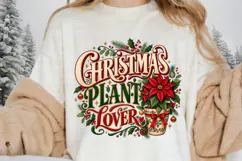 Christmas Plant Lover Illustration, Festive Poinsettia Product Image 2