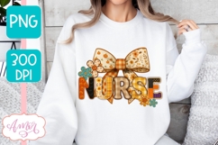 Fall Nurse Sublimation design PNG| Coquette Nurse Shirt PNG Product Image 3