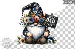 Best Dad Ever Sublimation - Father's Day Gnome Clipart PNG Product Image 1