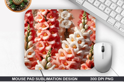 3D Flowers Mouse Pad Sublimation, Flowers Mouse Pad PNG Product Image 1