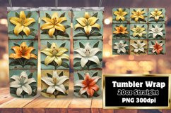 Tropical Flower Bliss Sublimation Tumbler Wraps - 20oz Product Image 1