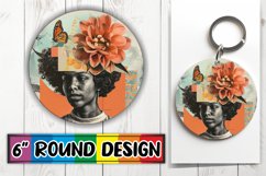 Round Design Artistic Abstract Black Woman PNG Product Image 1