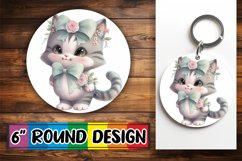 Playful Round Cat Sublimation Art Product Image 1