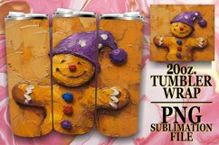 Winter Gingerbread Man Tumbler Wrap Holiday Design Product Image 1