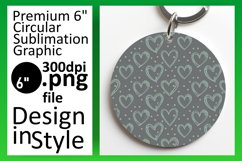 Elegant Round Design Keychain Template , Heart Product Image 1