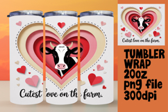 Unique 20oz Tumbler Gift Design , Cute Cow Product Image 1