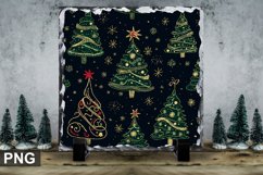 Christmas Tree Square Sublimation Slate Design Product Image 1