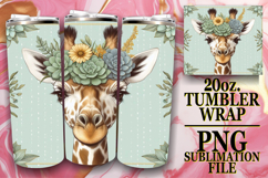 Blissful Moments 20oz tumbler wrap, Giraffe Product Image 1