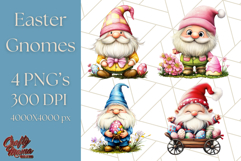 Easter Gnome PNG, Spring Bunny Clipart, Cute Digital Art Product Image 1