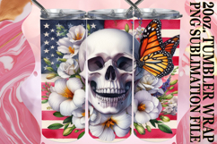 Happy Hearts 20oz tumbler wrap, Skull USA Product Image 1