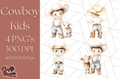 Cowboy Clipart PNG, Kid Western Country Graphic Product Image 1
