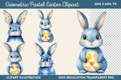 Geometric Pastel Easter Clipart Bundle PNG Product Image 3