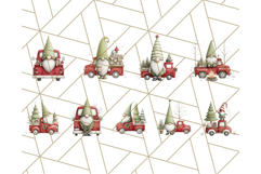 Vintage Truck Christmas Gnomes Clipart PNG, Cute Gnome Png Product Image 4