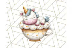 Cute Dessert Unicorn PNG Clipart with Cupcakes & Candies Product Image 4