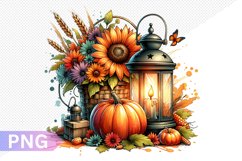Autumn Harvest Pumpkin Sublimation - Pumpkin Clipart Design Product Image 1