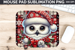 Watercolor Owls Mouse Pad Sublimation - Christmas PNG Design Product Image 1