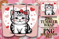 Joyful Colors 20oz tumbler wrap, Cat Valentin's Day Product Image 1