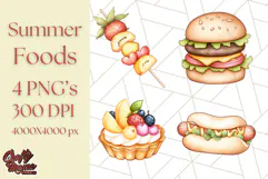 Pastel Summer Treats Clipart PNG, Cute Picnic Fair Food Art Product Image 1
