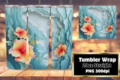 Sublimation Wrap 20oz - Floral 3D Tumbler Hole Design Product Image 1