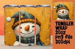 Snowman Tumbler Wrap - Winter Holiday Sublimation 20oz Product Image 1