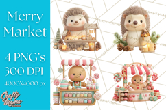 Cute Christmas Market Stall Clipart for Crafts PNG Product Image 1