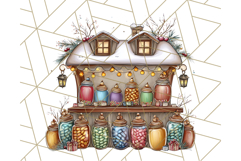 Cozy Christmas Market Stall Clipart PNG, Holiday Art Png Product Image 4