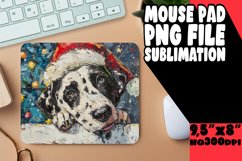 Winter Peeking Dog Mouse Pad Holiday Christmas Art Product Image 1