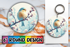 Blissful Round Keychains PNG, Birds Product Image 1