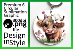 Sophisticated Circle PNG Car Coaster , Cute Cow Product Image 1