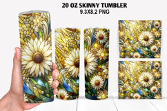 Flower Skinny Tumbler 20oz Wrap Design, Flowers Tumble PNG Product Image 1