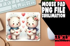 ENCHANTED MOUSE PAD FUN SUBLIMATION, Valentine Bear Product Image 1
