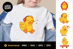 Red Yellow Cute Duck Illustration Product Image 1