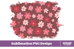 Retro Flowers Background Png Floral Paper Sublimation Splash Product Image 1