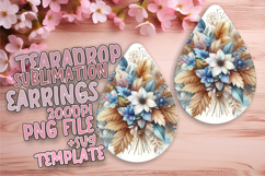 Dynamic Teardrop Earrings Design PNG , Autumn Flower Product Image 1